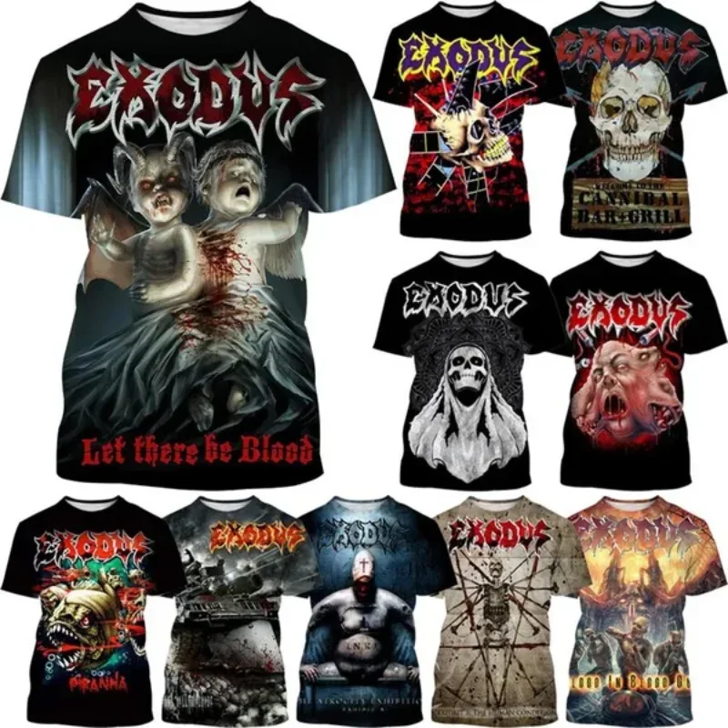 

Fashion Men Clothing Metal Rock Exodus Band 3D Print T-shirt Hip Hop Street Unisex Oversized T Shirt Harajuku Short Sleeve Tops
