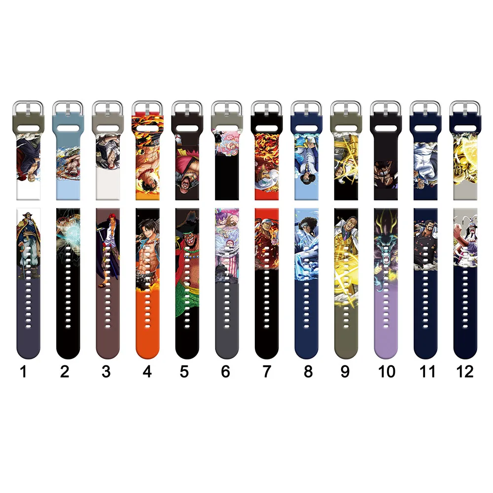 Tschick 20мм 22мм Одна МОРСКАЯ частица Четыре императора Печать Резиновые браслеты спортивной силиконовой ремешок для Samsung Watch 3 41мм R850 on.