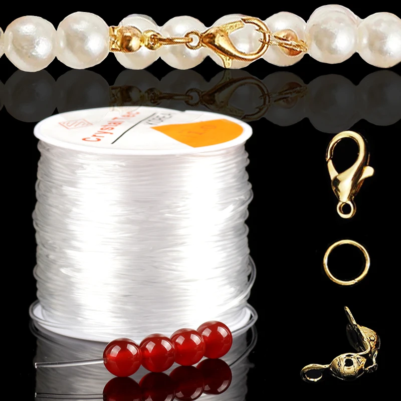

451PCS 0.5-1mm Jewelry Thread Kit Plastic Crystal Elastic Wire Stretch String Cord for DIY Bracelet Necklace Making Supplies