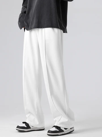 Брюки женские повседневные однотонные до щиколотки с поясом на резинке и широкими штанинами