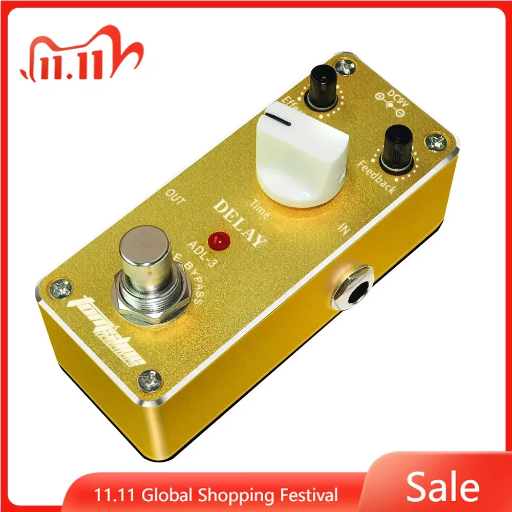 

AROMA Guitar Effect Pedal Tom'sline ADL-3 Mini Delay Electric Guitar Pedal Effect with Fastener Tape True Bypass Chorus Pedal