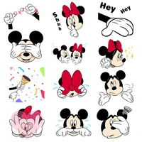 new disney decal iron on transfer cartoon minnie mouse patches for kids clothing diy t shirt appliques heat transfer stickers