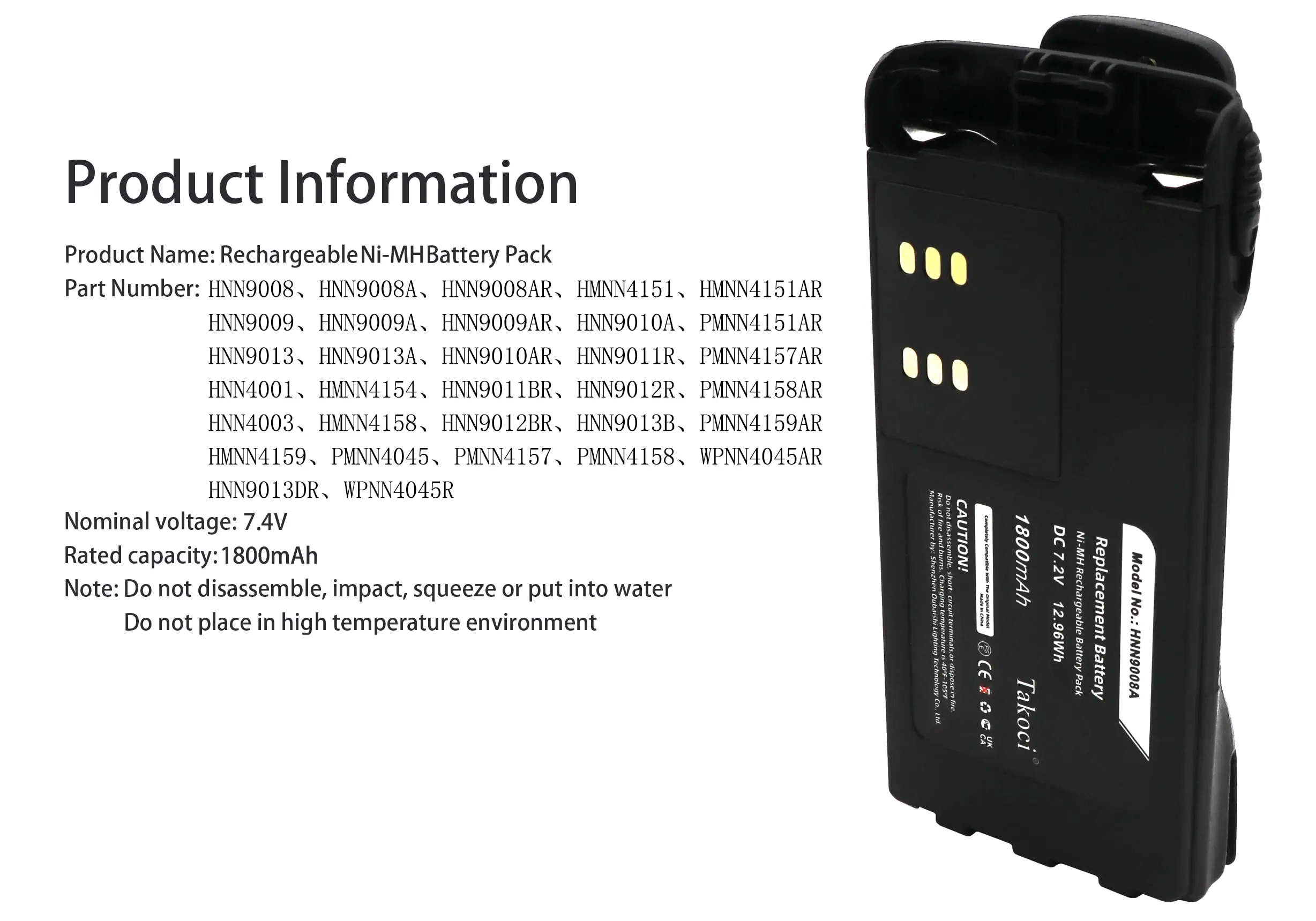 Сменный аккумулятор для Motorola GP580 GP640 GP680 HT1200 HT1225 HT1250 1800 мАч