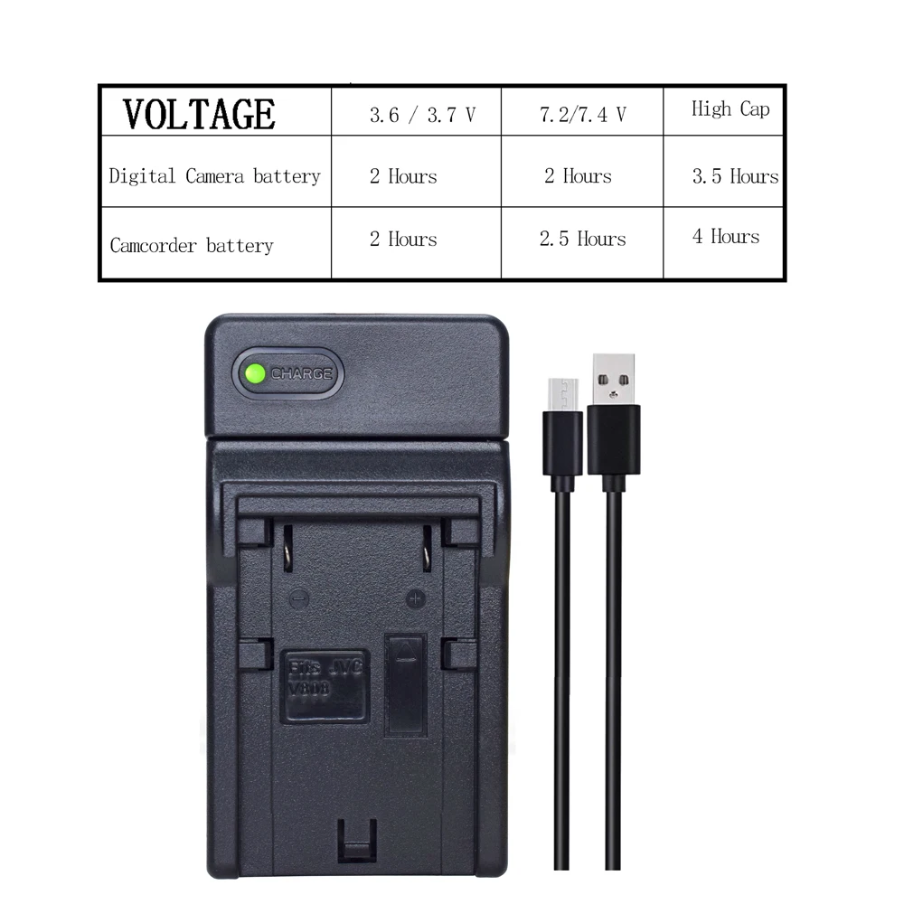 Фото 4 шт. BN-VF808 BN-VF808U BNVF808 аккумулятор + тонкое зарядное устройство для JVC Everio GZ-MS100 GZ-MS100U GZ-HD7U GZ-HD6 №5