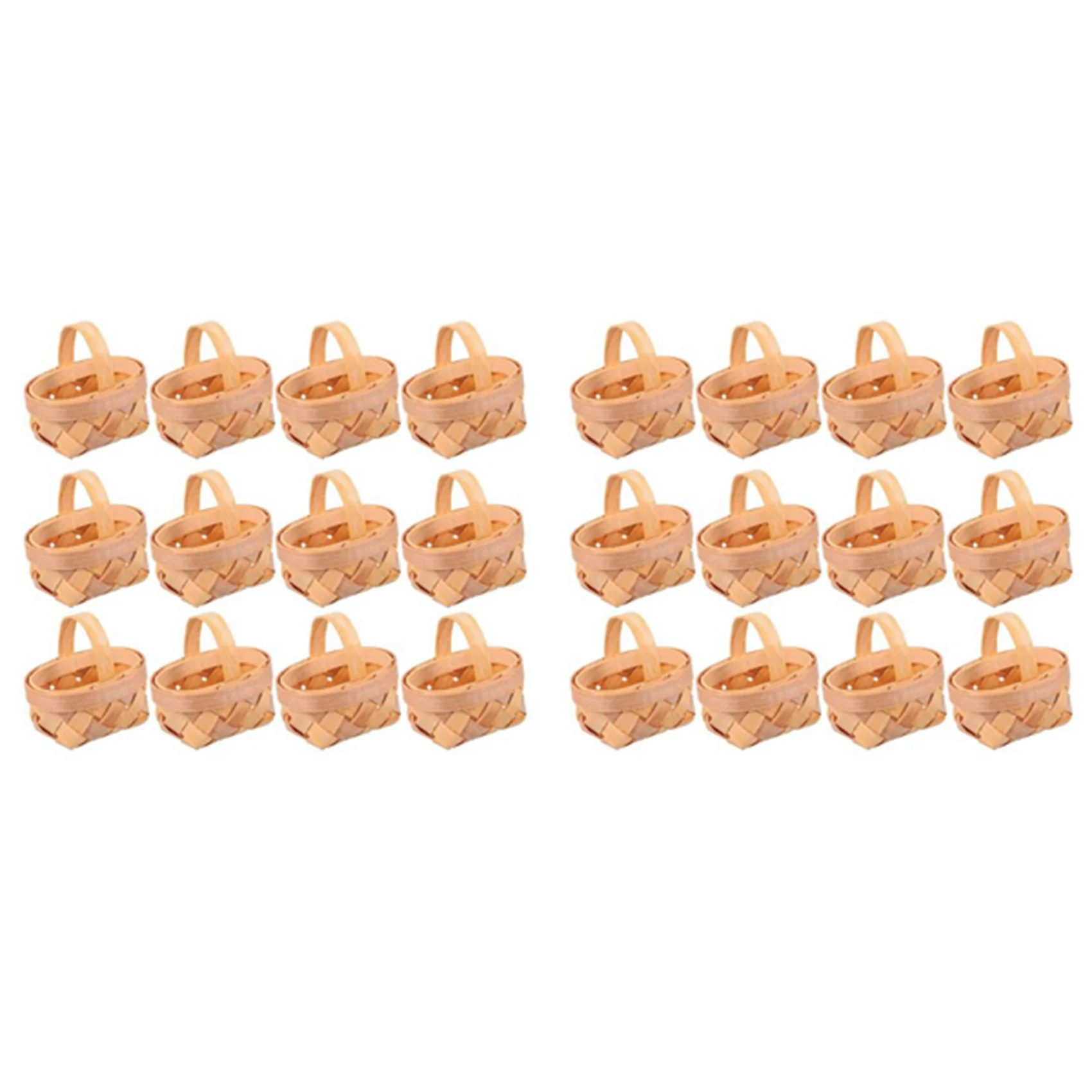 

36Pcs Wood Chip Mini Baskets Manual Woven Baskets Ornaments Candy Storage Box