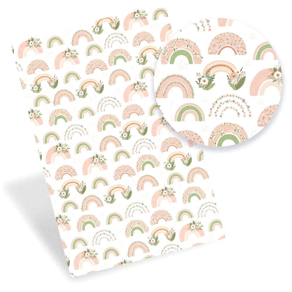 Печатный материал серии Rainbow ткань из искусственной кожи личи простыни