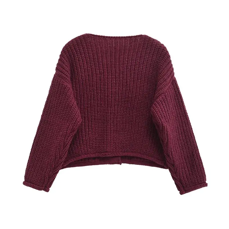 Женский свитер TRAF осень 2024 новый свободный теплый кардиган женский модный