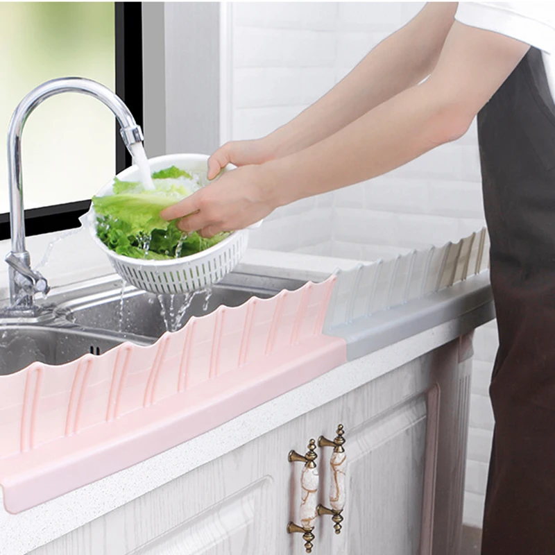 

2PCS Sink Water Splash Guard Silicone Sink Flap Water Barrier Oil Proof Kitchen Bathroom Faucet AntiWater Splash Baffle Board
