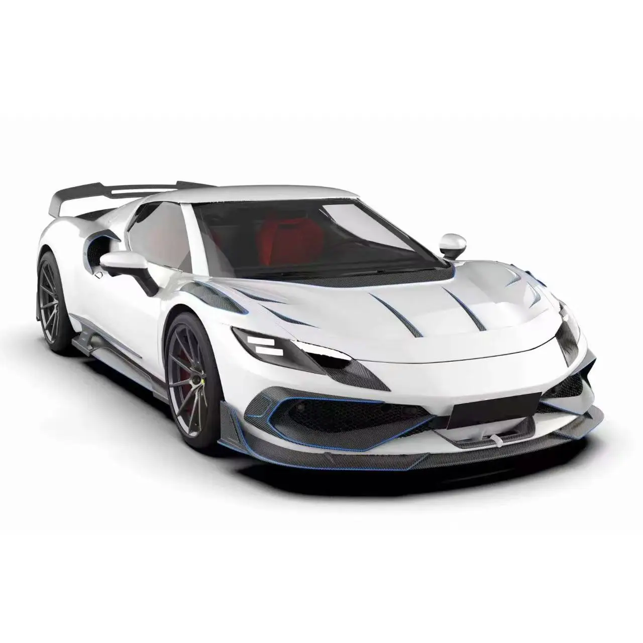 Комплект для корпуса из сухого углеродного волокна Fe rrari 296 GTB GTS передний диффузор