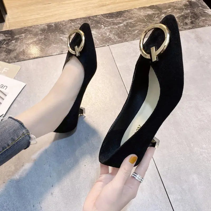 Professional High-heeled Shoes In The Spring and Autumn of 2021, New Joker Stilettos and Pointed Shoes for Work, Soft Sole Women