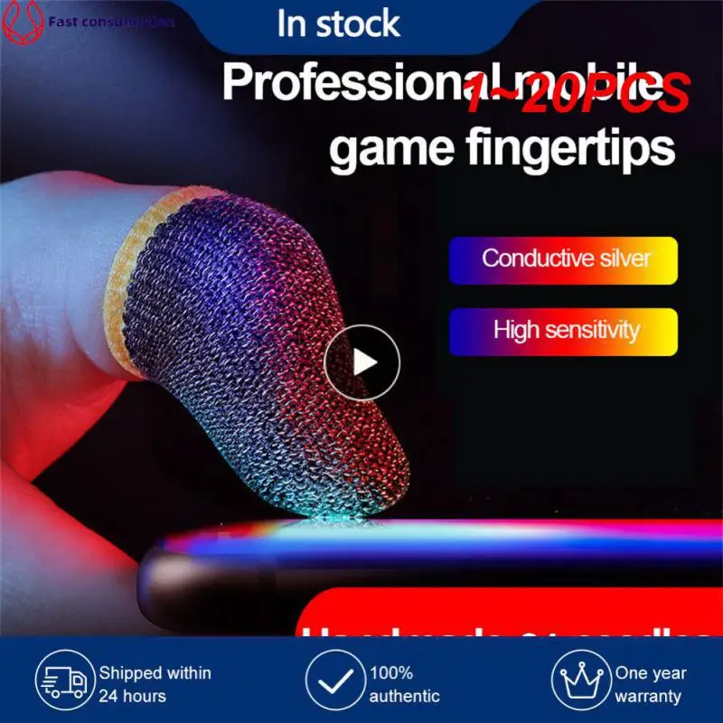 

1~20PCS Gaming Fingertips Cover 1 Pair Finger cots Breathable Thumb Luminous Anti-slip Touch Screen Finger Gloves for PUBG