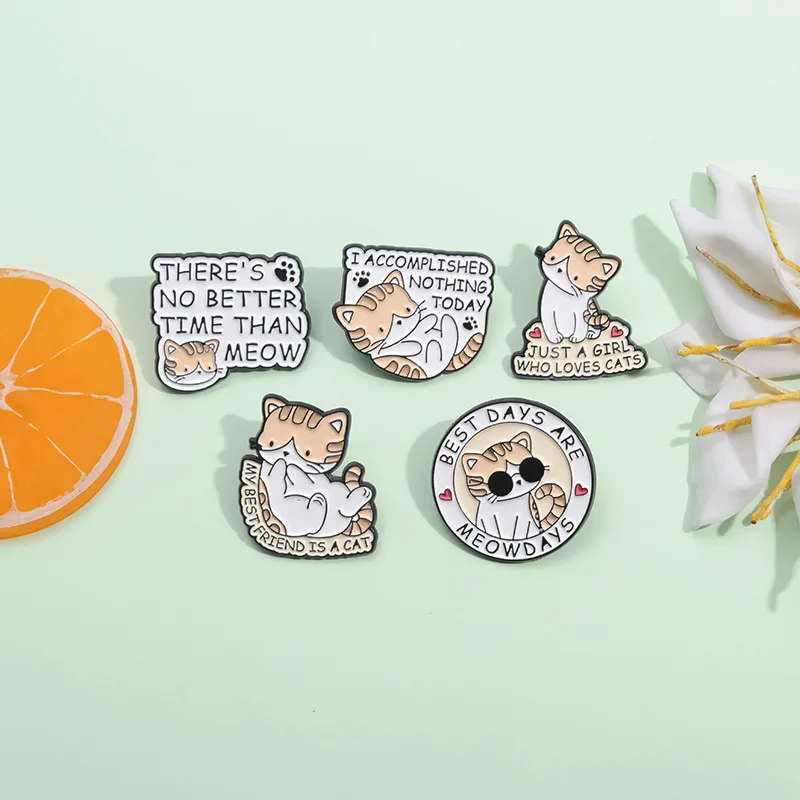 Эмалированная заколка My Best Friend Is Cat лучший день-Meowdays броши в виде кошки значок