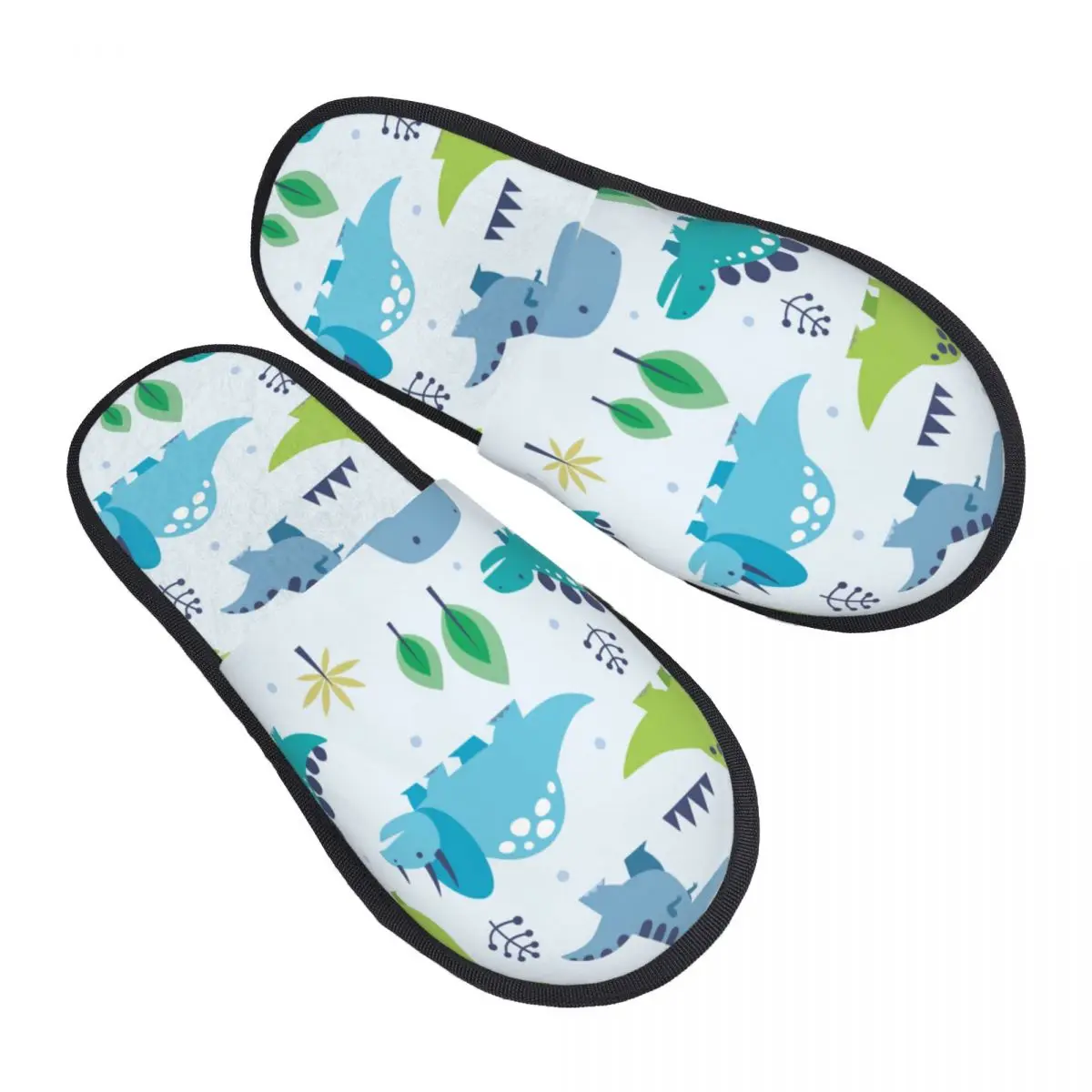 

Cute Dinosaurs Pattern Slipper For Women Men Fluffy Winter Warm Slippers Indoor Slippers