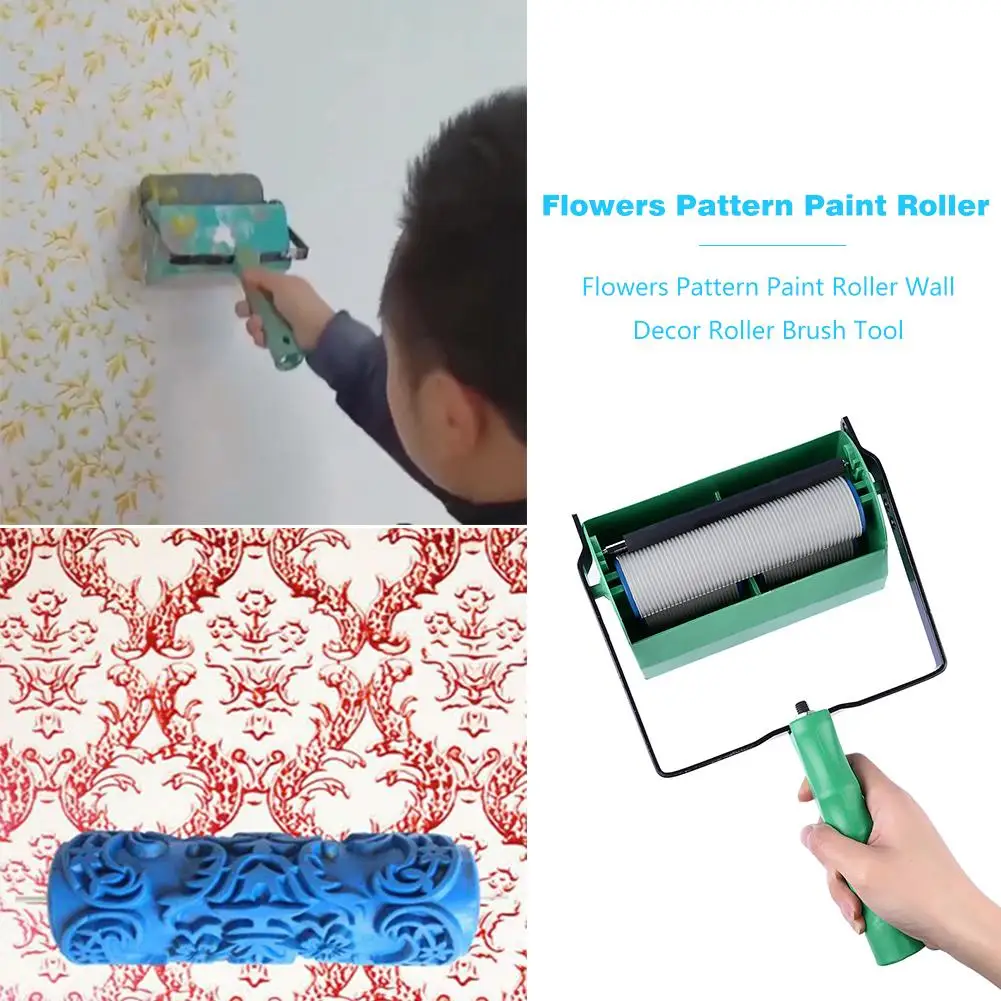 

5 inch New Rubber Roller Brush Set 3D Pattern Wallpaper Room Decor Painting Machine Roller Patterned Paint Machine Wall Tools