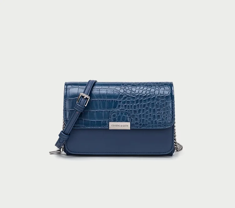 Bag Women's 2022 New Messenger Bag Double Zipper Crocodile Pattern Small Square Bag Single Shoulder Women's Bag Clutch Bag