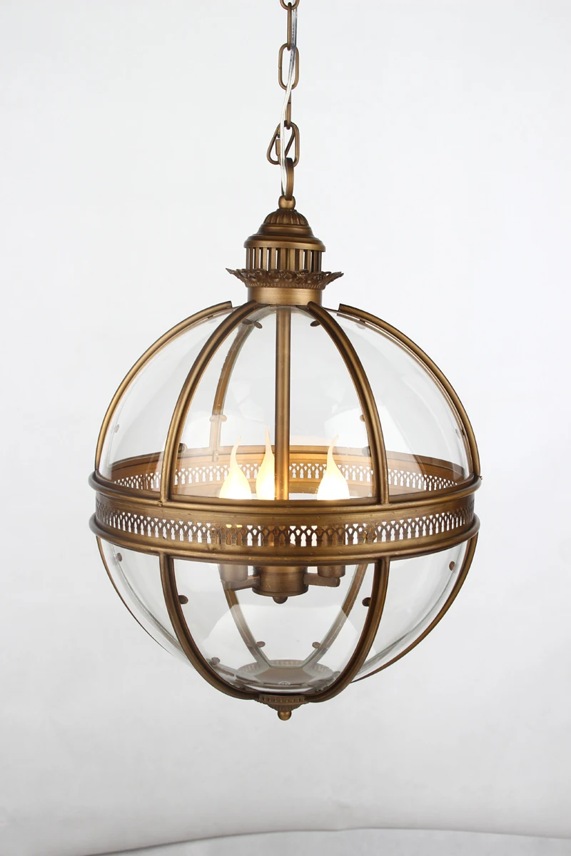 Винтажный подвесной светильник из кованого железа стеклянный абажур потолочная