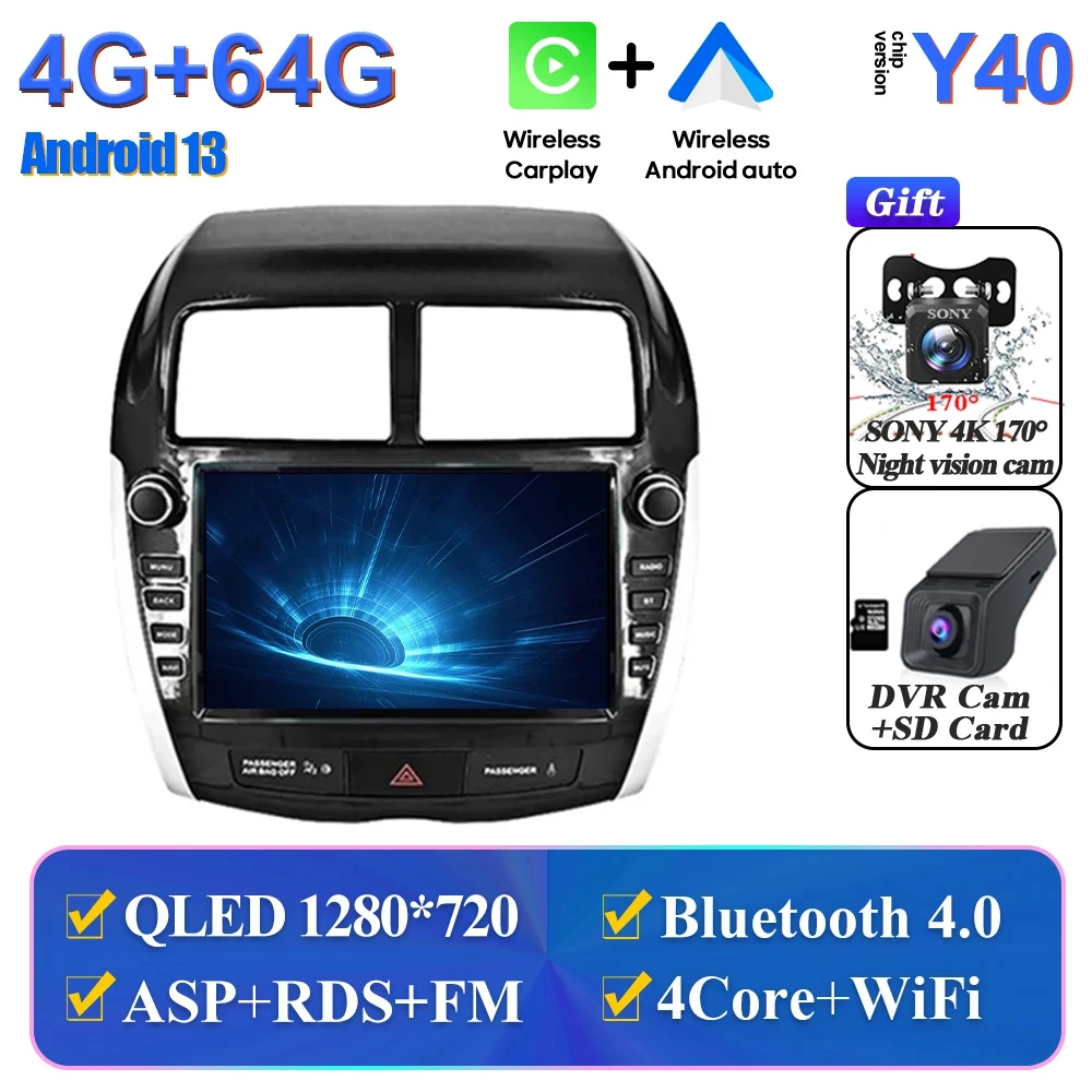 

Android 14 GPS-навигация автомобильное радио головное устройство для Mitsubishi ASX 2010-2016 Android Авто Carplay No 2din DVD мультимедийный плеер