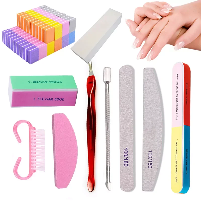 

File Buffer Block Cleaning Nail Brush UV Gel Polish Buffing Sanding Polish Nail Beauty Tools Manicure Pedicure Accessories
