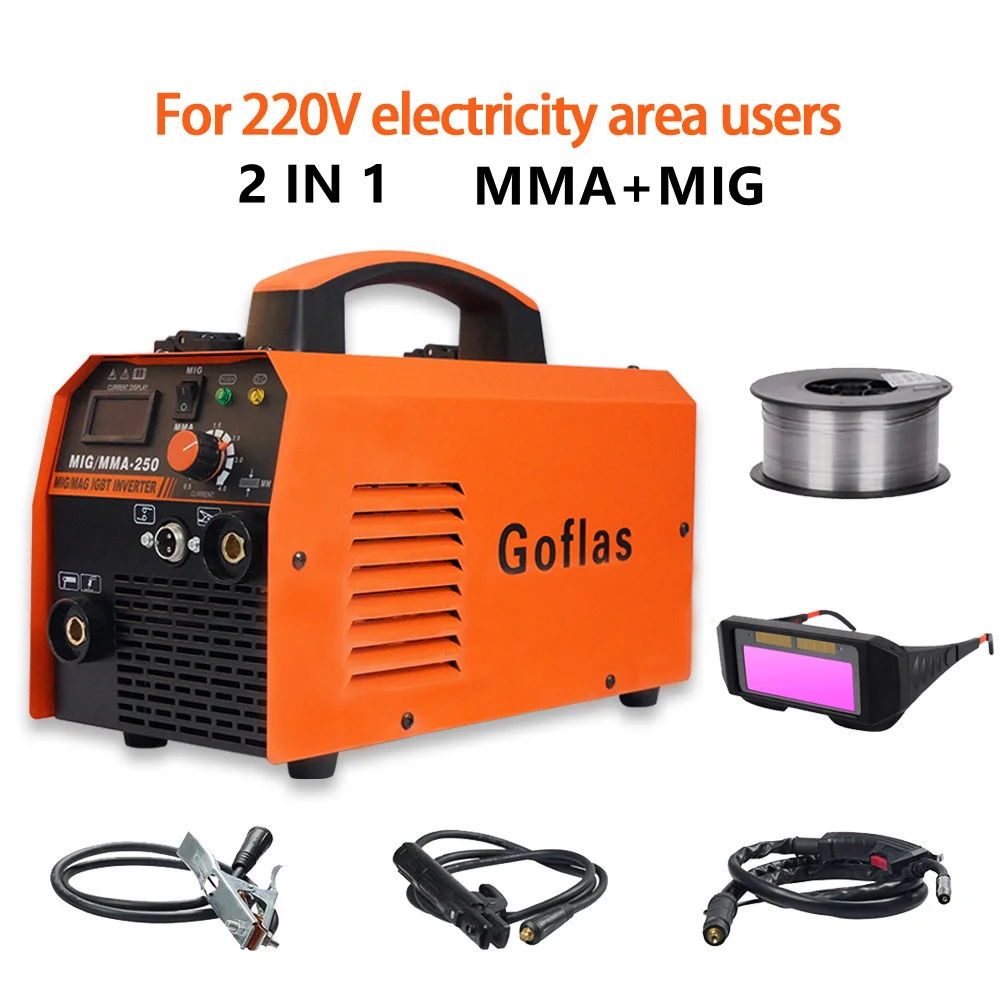 

No Gas MIG Welding Equipment Multifunctional 220V Semi-automatic Inverter Welding Machine ARC Welder 2 in 1 DIY Digital Display