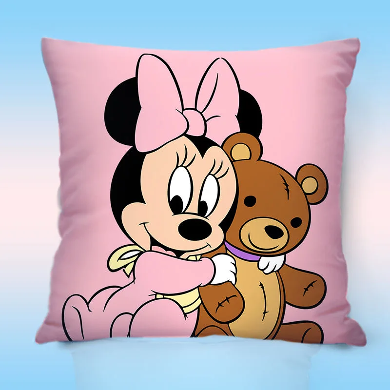 

Disney Pillowsham Soft Cartoon Mickey Minnie Mouse Boys Girls Pillowcases Cushion Cover 40x40 cm on Bed Sofa