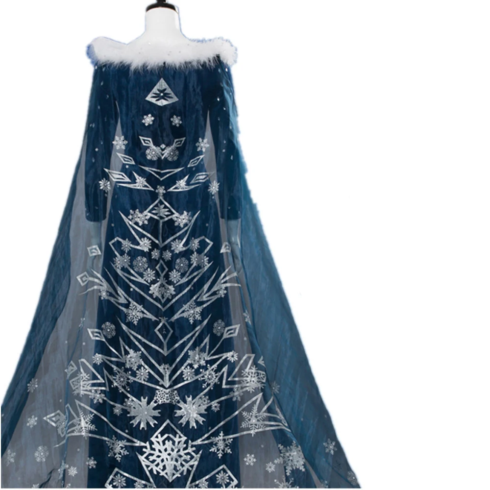 Аниме принцесса косплей костюм Эльза синий фантазийный ледяная зимняя королева
