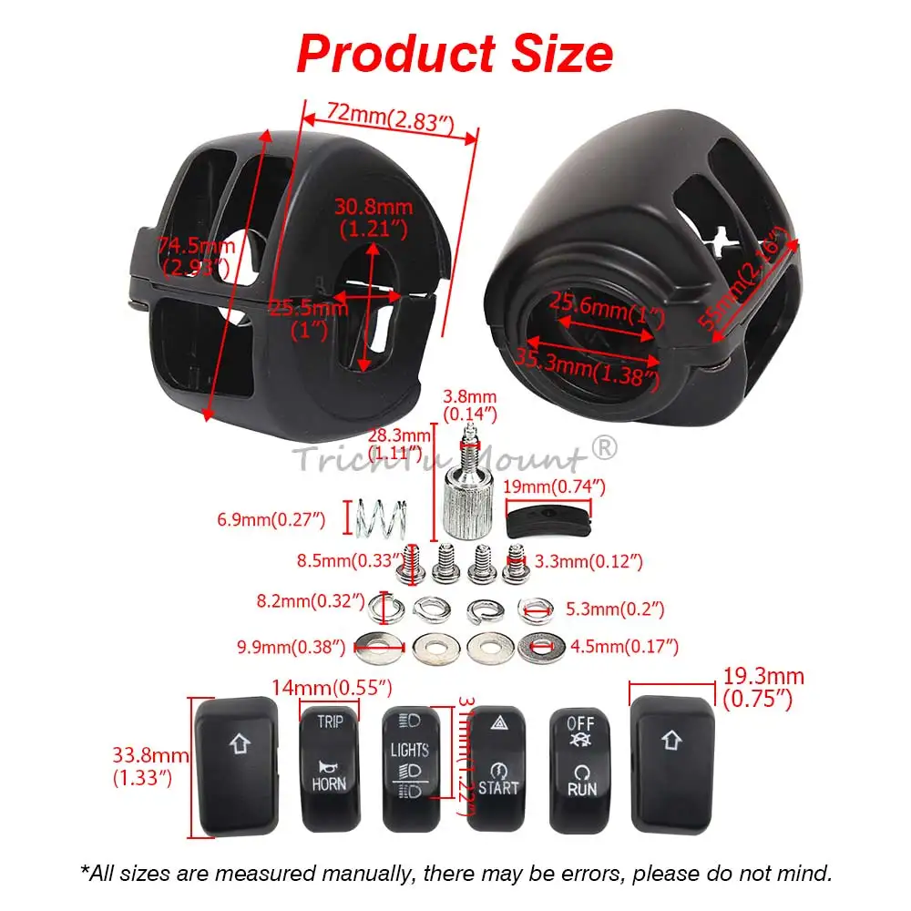 Комплект корпуса переключателя управления рулем мотоцикла колпачки