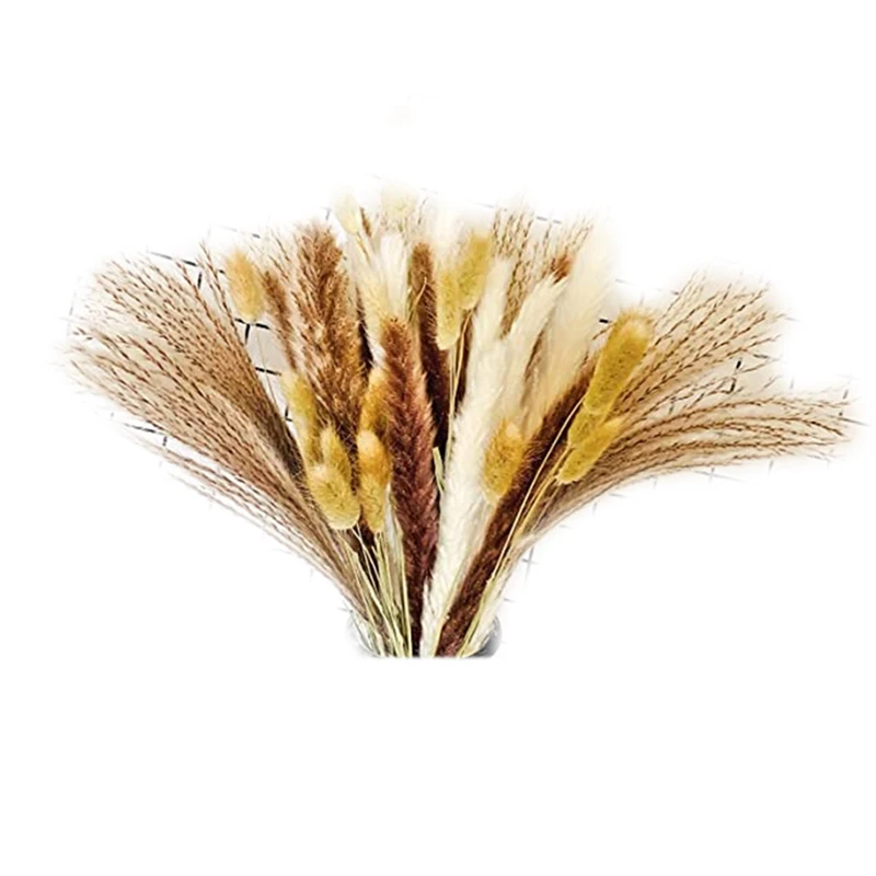 

60 Pcs Natural Dried Pampas Grass,Pampas For Boho Arrangements Wedding Home Decor