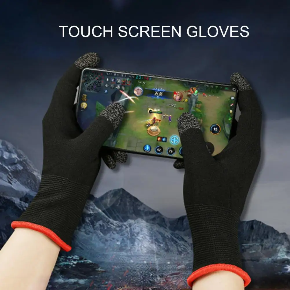 

Игровые перчатки для мобильных игр улучшают игровые ощущения с 2 шт. дышащих легких влагостойких сенсорных экранов для мобильных телефонов