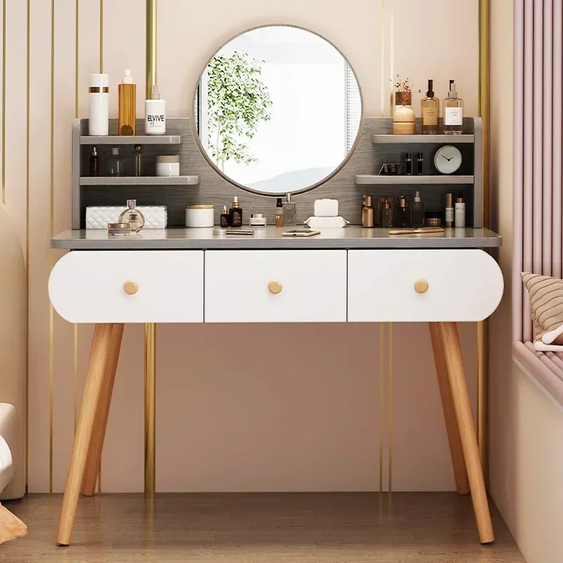 Простой туалетный столик для макияжа зеркало со светодиодной подсветкой