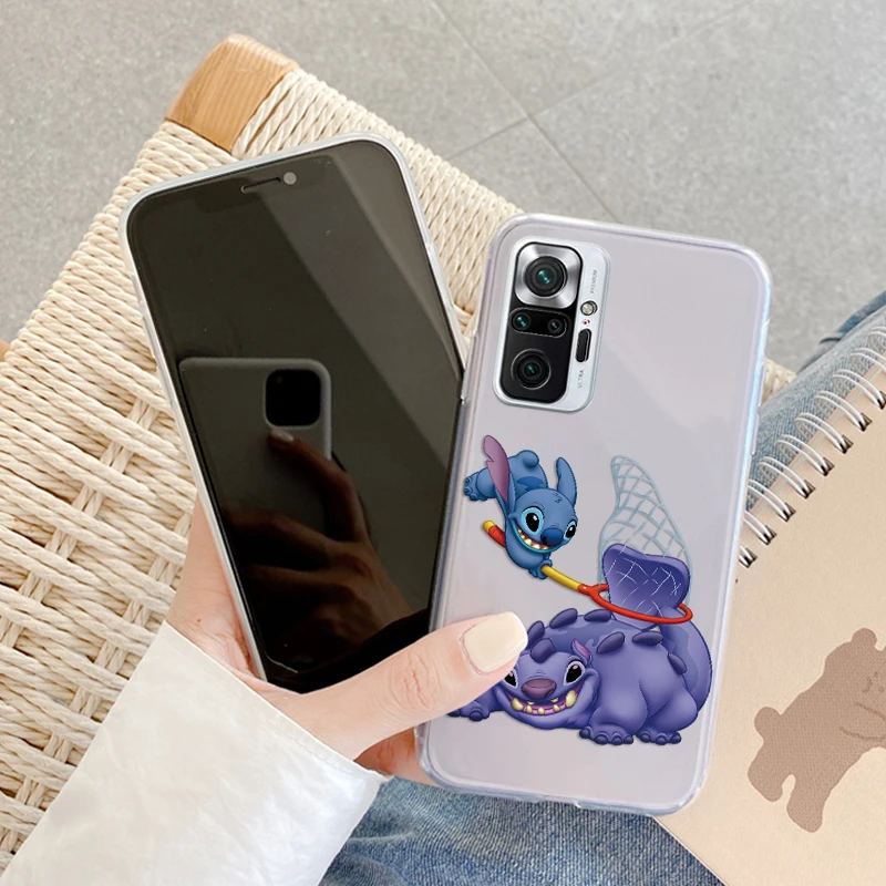 Забавный чехол Stich Monster для Redmi Note 10 Pro Max 10S 10T телефона с аниме мягкий прозрачный
