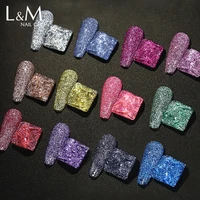 bulk package reflective color gel nail polish flash disco glitte nail varnish uv led 15ml manicure gellak