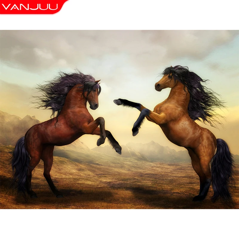 

Horse Diamond Painting New 5D DIY Diamond Embroidery Picture Rhinestone Mosaic Cross Stitch Kit Animal Wall Home Decor Gift