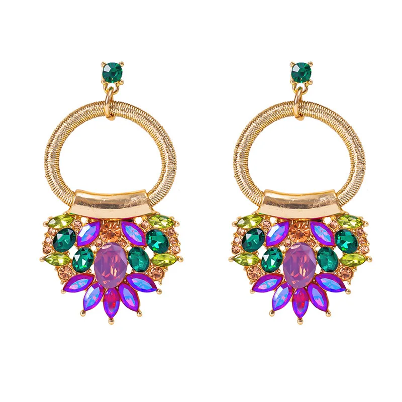 

New Retro Geometric Flower Tassel Pendant Long Earrings for Women BIg Statement Charms Wedding Earrings Classic Jewelry Bijoux
