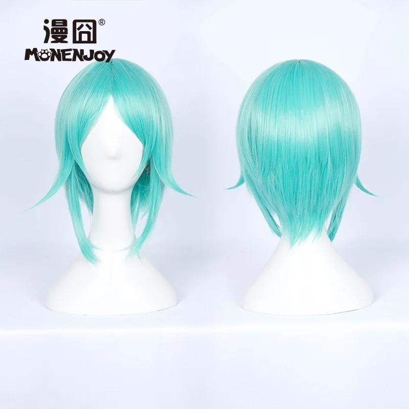 

Anime Houseki No Kuni Cosplay Wig Land of The Lustrous Phosphophyllite Synthetic Halloween Costume Green Short Hair