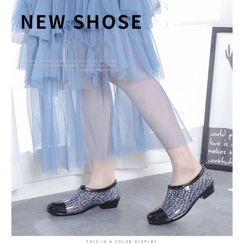 Waterproof Shoe Rain Boot Cover Ladies Sandals Soft Pvc Plastic Flat Non-slip  For Home  Kitchen Bedroom Driving Reusable