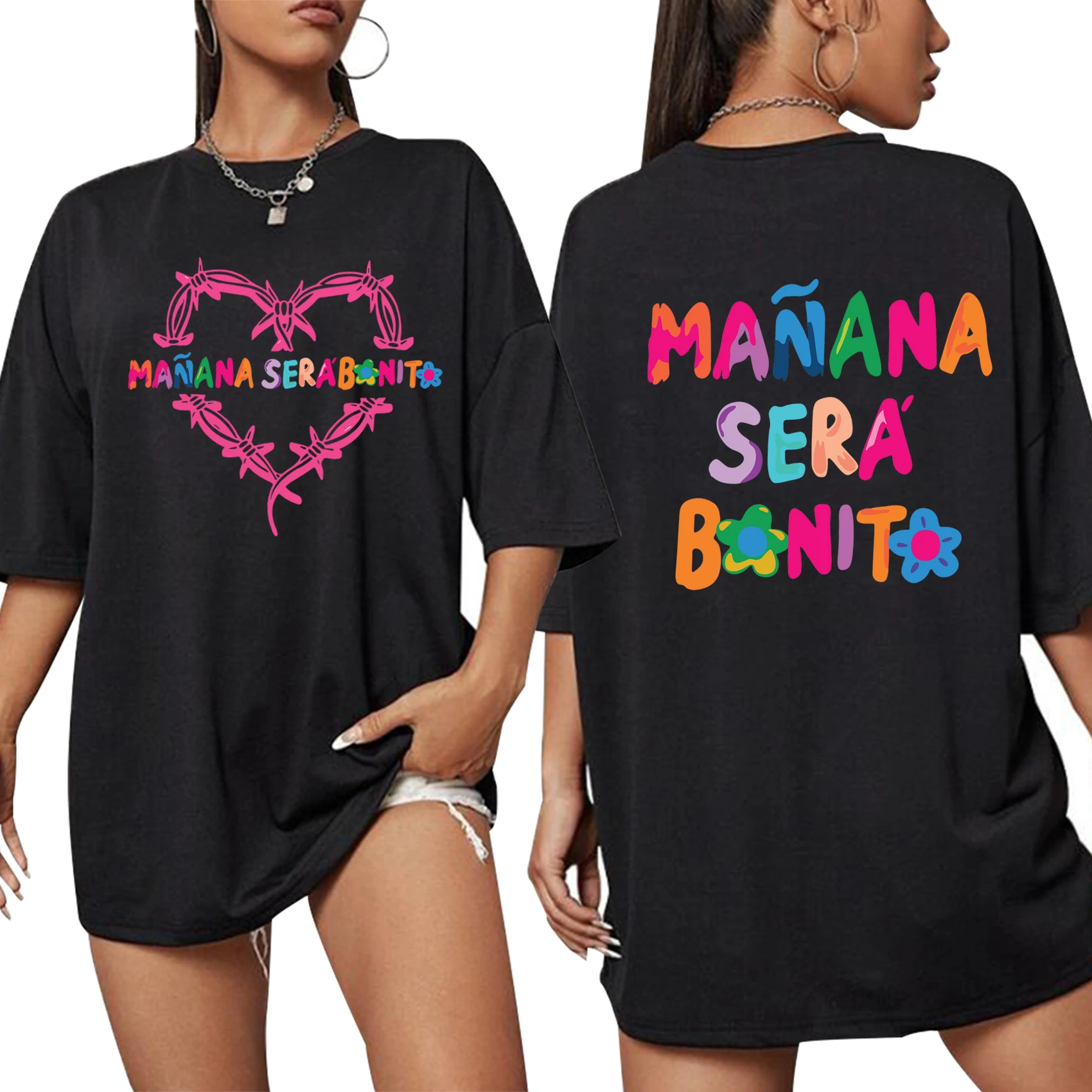 

Karol G Bichota O-Neck Cotton T Shirt Men Women Casual Short Sleeve Tees Tops Streetwear Oversized Plus Size (Us Size)