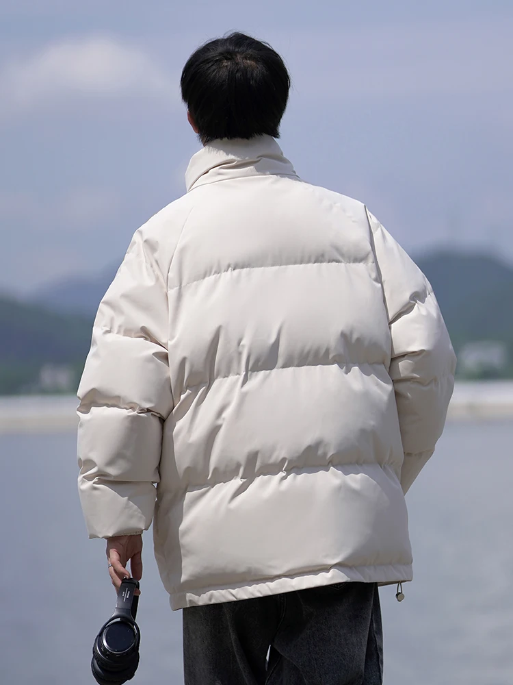 Кремово-белая поддельная куртка из двух частей с воротником-стойкой и хлопковой