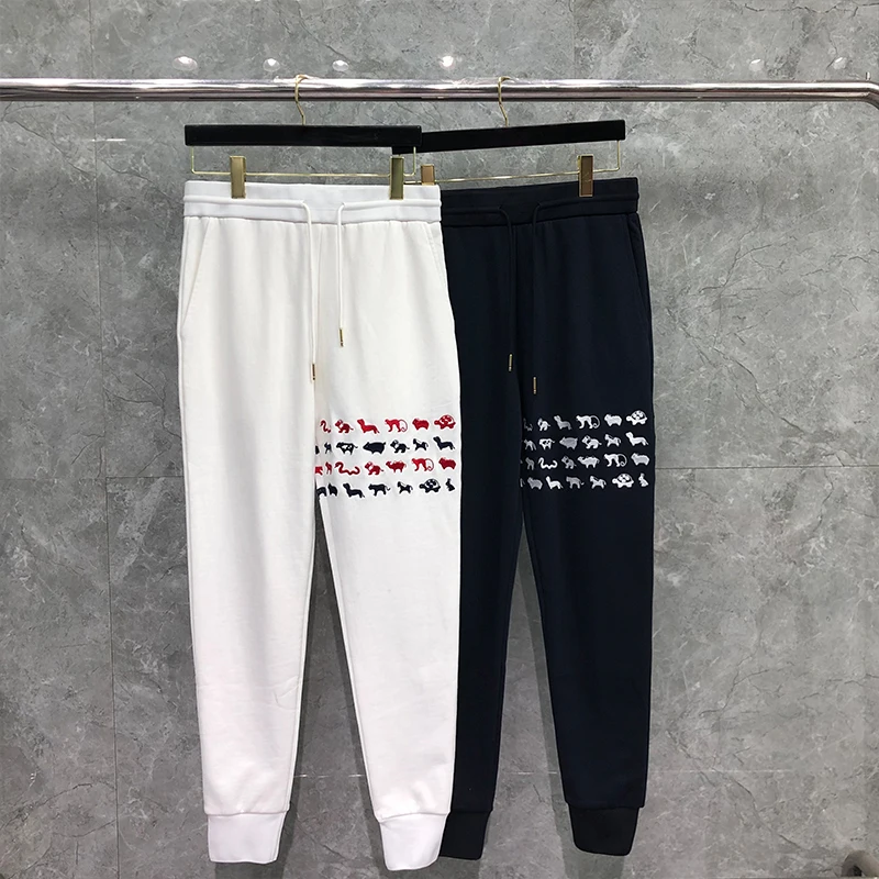 TB Tnom Sweatpants Spring Autumn Men Pants Brand Sweatpant Multiple Animal Image Embroidered 4-Bar Casual Sports TB Trousers