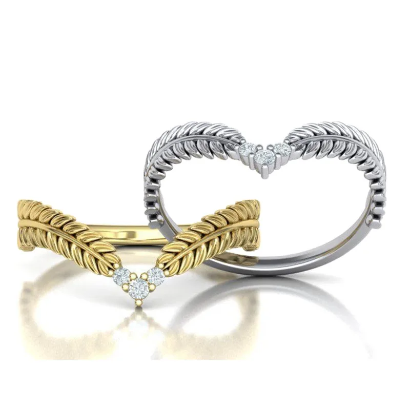 

Huitan New Fashion Partysu Style Leaves Shape Women Ring 3 Color Available Delicate Female Engagement Ring Fine Anniversary Gift