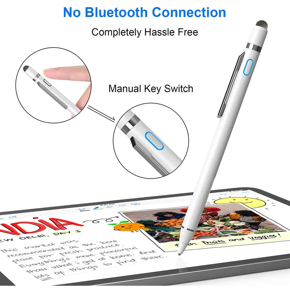 

Universal Capacitive Active Stylus Touch Screen Pen Smart IOS/Android Apple iPad Phone Pencil Touch Drawing Tablet Smartphone