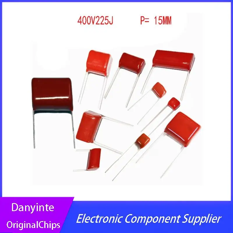 Новинка 20 шт. CBB22 400V225J 2 UF шаг 15 мм 225J 400V CBB полипропиленовый пленочный конденсатор