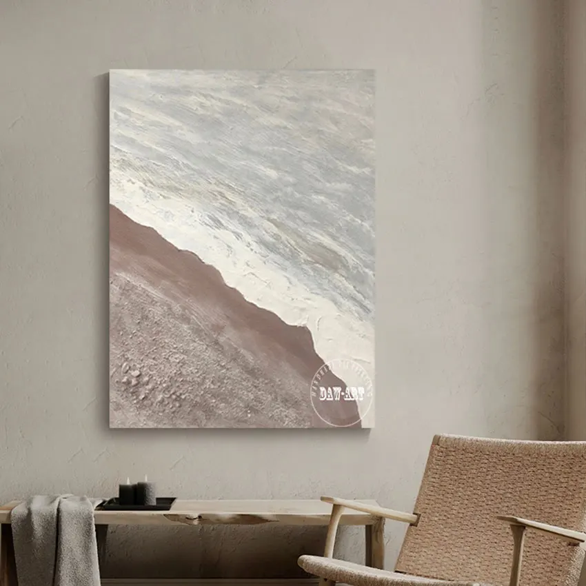 Idea Canvas Artwork For Bedroom High Quality 100% Handmade Abstract Sea Wave Oil Painting Wall Large Restaurant Art Unframed |