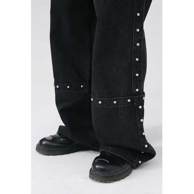 Streetwear Men 2022 Fashion New Pattern Vintage Recreational Blue Jeans Loose Straight Cylinder Broad Leg Trousers Autumn Fema