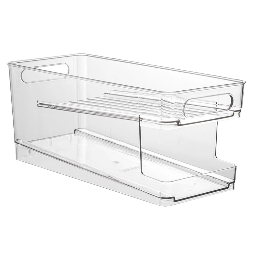

1Pc Kitchen Fridge Storage Box Chic Beer Organizer Drinks Container Transparent
