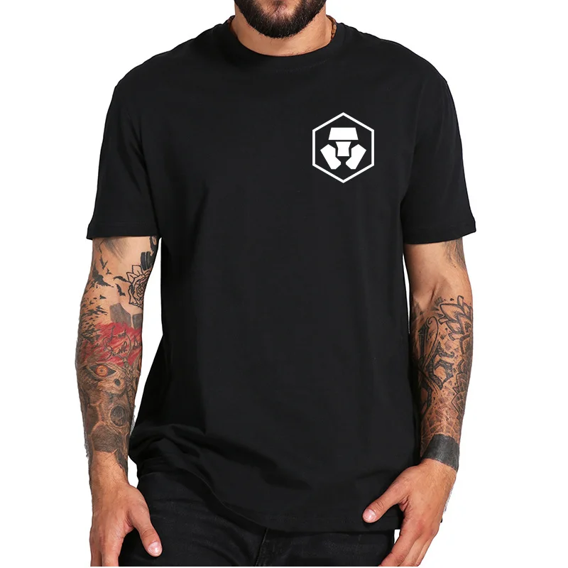 

Crypto.com-Camiseta con estampado de CRO Crypto, camisa clásica de bolsillo, Blockchain, monedas, Tops de manga corta, 100%