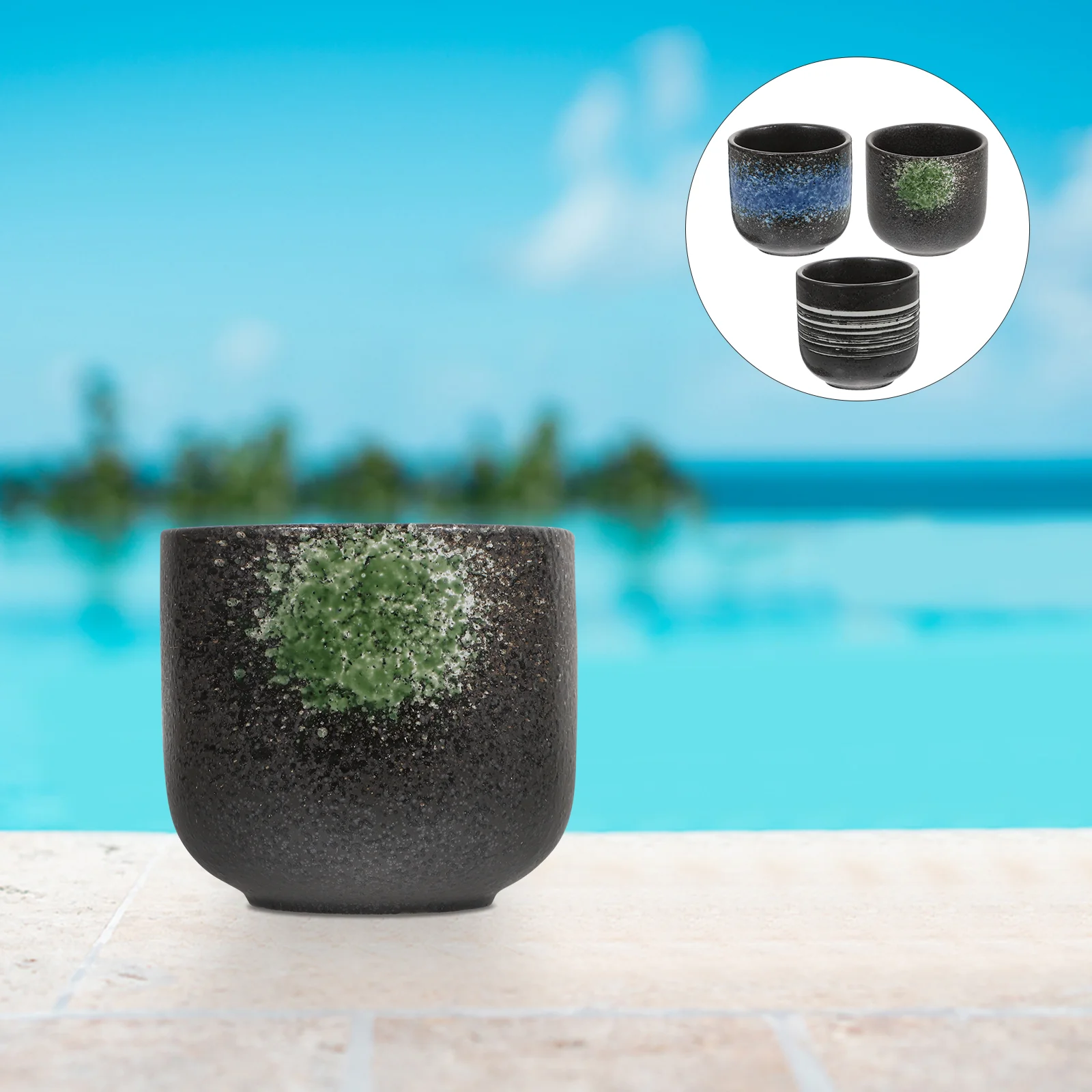 

3 шт., керамическая чайная чашка в японском стиле