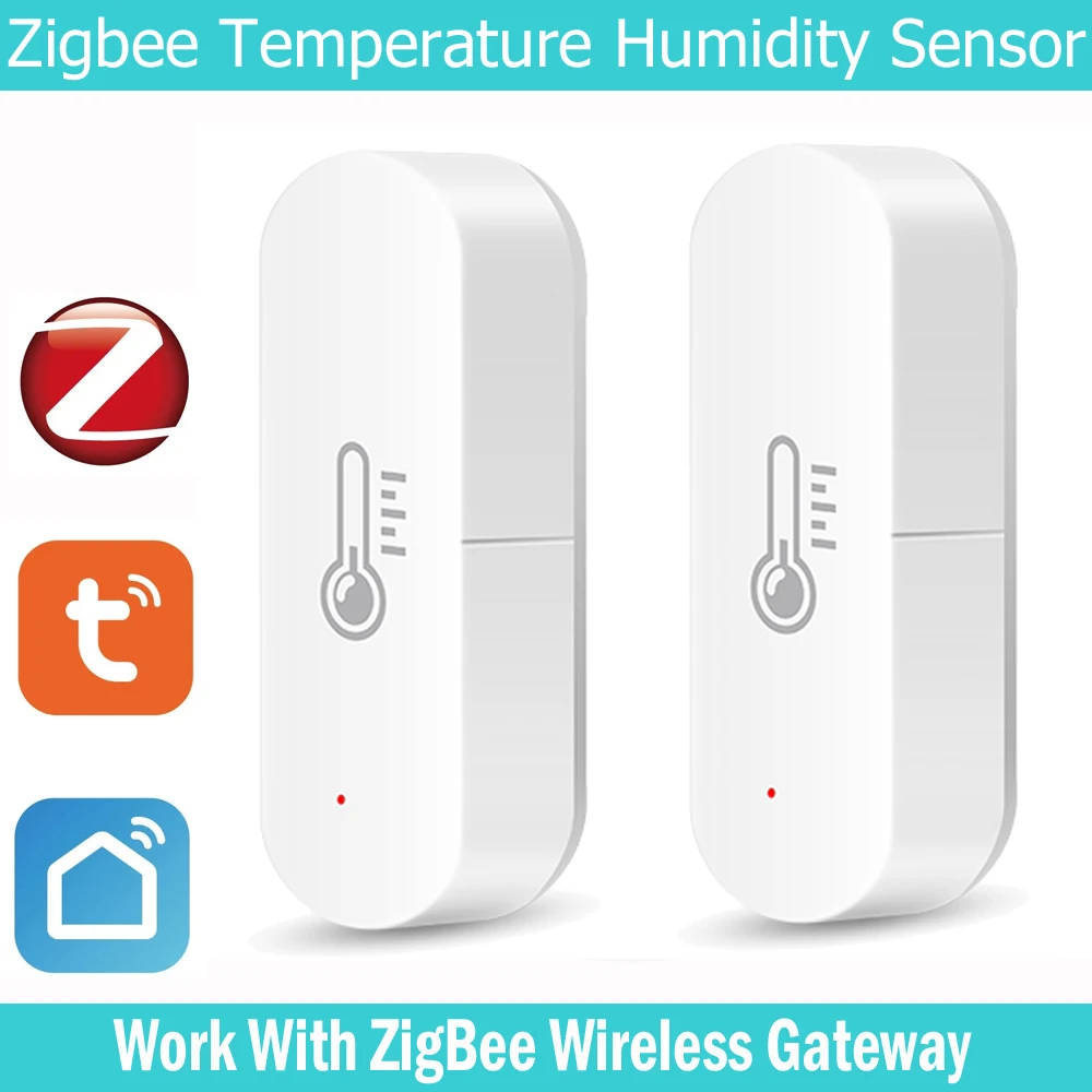

Умный датчик температуры и влажности Zigbee 3,0 Wi-Fi, термометр-монитор для умного дома через Alexa Google Home Tuya Smart Life