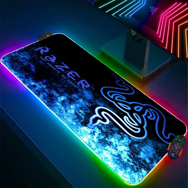 

Goliathus Razer RGB Mouse Pad Gaming LED Mousepad Gamer Laptop Desk Protector Deskmat Keyboard Mat Pc Mause Pads For CS GO LOL