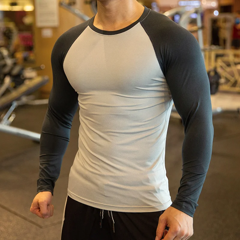 Compressiton Tight Long Sleeve T-shirts Quick Dry Bodybuilding Running T Shirt For Men Fitness Training Breathable Shaper Tees