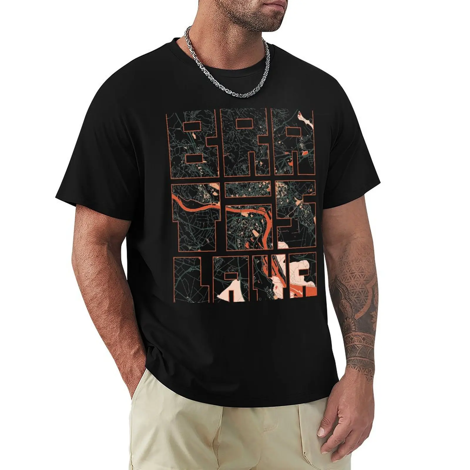 Карта Сити Братислава в Словаччи - богемная футболка уличная одежда летние